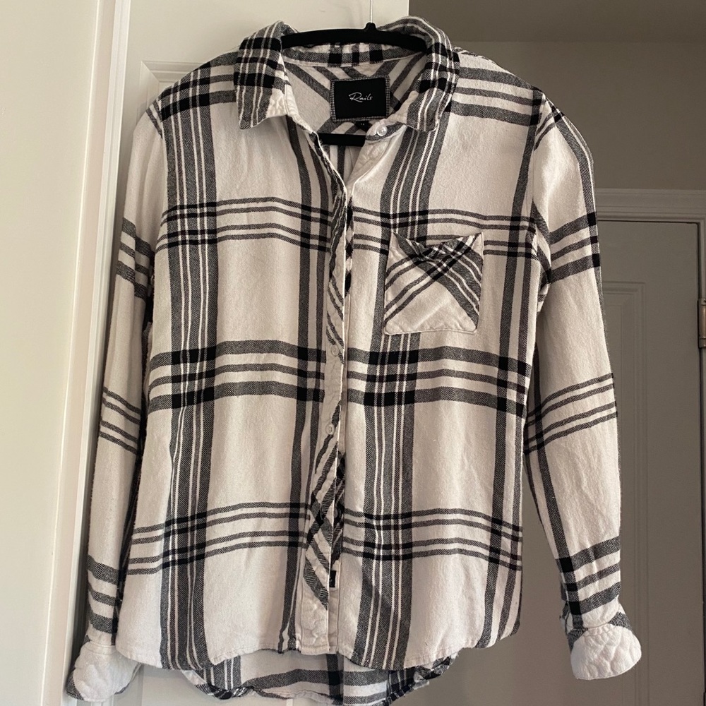 Rails Luxury Button Down “Flannel” Style Blouse - image 3